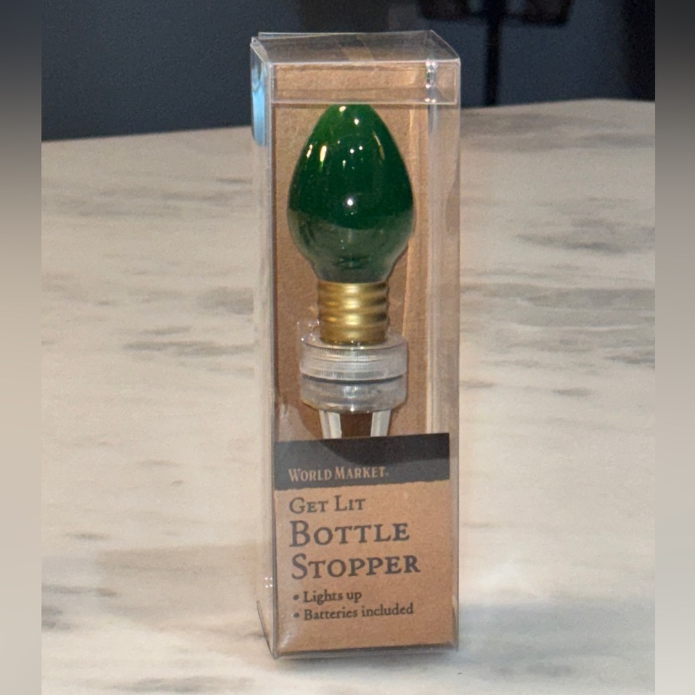 Get Lit World Market Holiday Christmas Bottle Wine Stopper